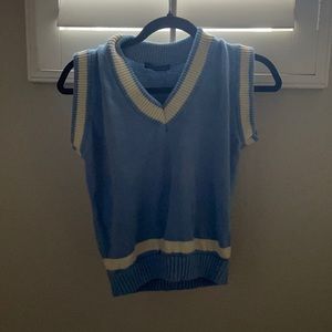 Brandy Melville Sweater Vest Blue and White